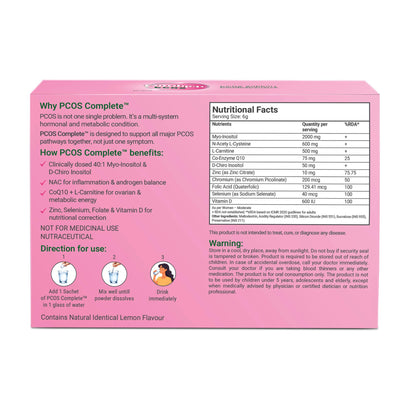PCOS Complete™ | Myo-Inositol 2000mg, D-Chiro Inositol (40:1), NAC, CoQ10 | Hormonal Balance, Period Cycle, Skin & Hair | PCOS Supplement & PCOS Drink for Women |