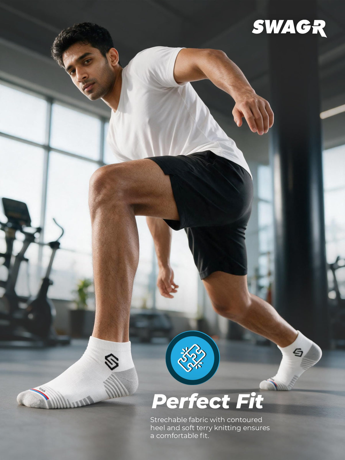 SWAGR 12 Pairs Sports Cotton Ankle Length Socks for Men, Pack of 12., Assorted