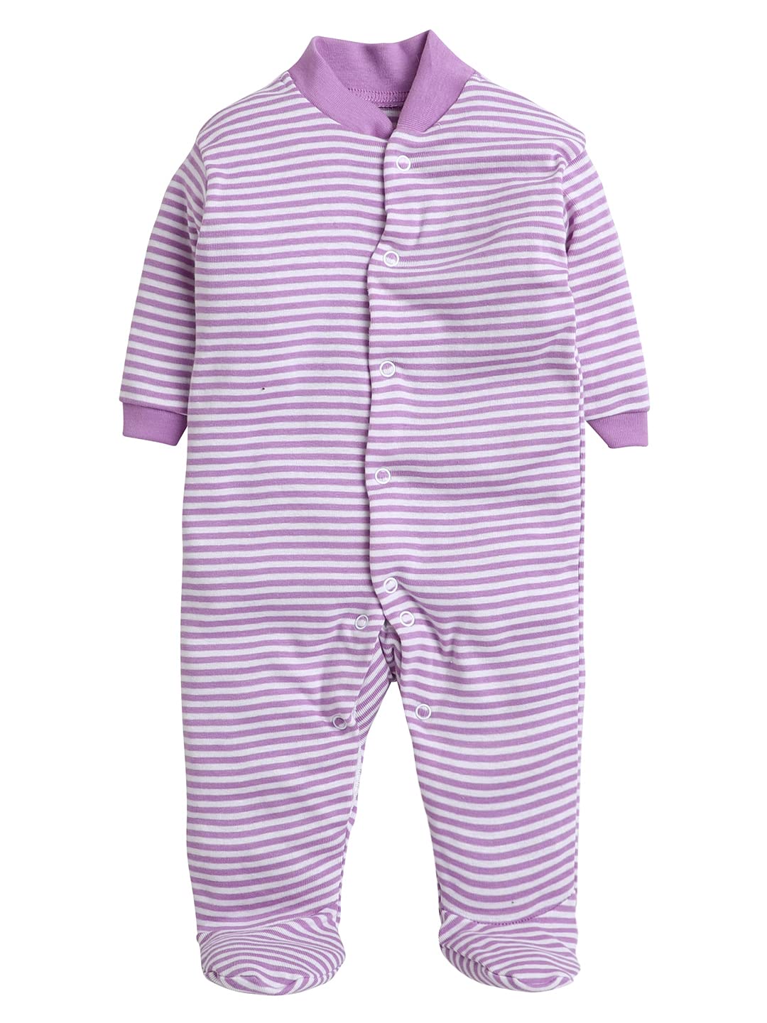 EIO 100% Cotton Rompers/Sleep Suits/Jumpsuit/Night Suits for Baby Boys & Girls, Infants, New Born Combo Pack Purple