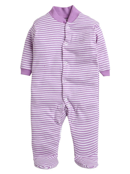 EIO 100% Cotton Rompers/Sleep Suits/Jumpsuit/Night Suits for Baby Boys & Girls, Infants, New Born Combo Pack Purple