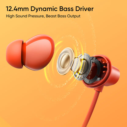 realme Buds Wireless 5 Lite in Ear Bluetooth Neckband with 12.4 mm Dynamic Bass Boost Driver,Upto 35 Hours Playback,45ms Low Latency,IP55 Dust & Water Resistant, Bluetooth V5.4 (Void Black)