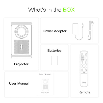 Lumio Arc 5 Portable Home Projector | Official Google TV with Netflix | Native 1080p Full HD | 4K Support | 200 ANSI Lumens | Auto Keystone | Dolby Audio | Sealed Light Engine | Bluetooth Speaker