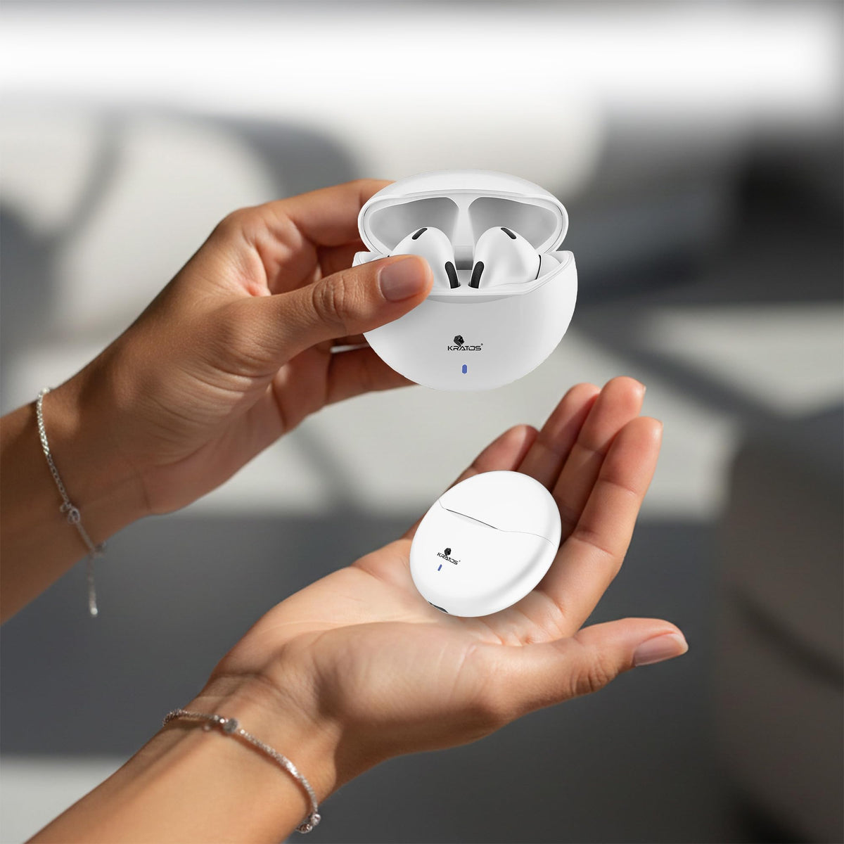 Kratos TW02 Ear Buds Wireless with 60H Playtime, Noise Isolation & Clear Calls, Bluetooth Earbuds with Voice Assistant, Ear Buds with Bluetooth V 5.3 & with Type C Fast Charging, IPX5 TWS Earphones