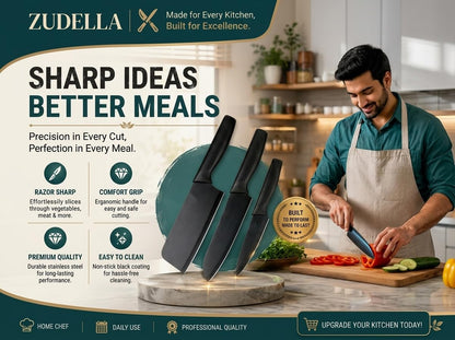 ZUDELLA Professional Kitchen Knife Set, 3-Piece
