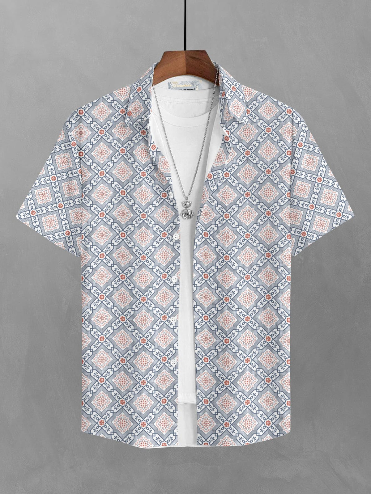 BULLMER Cotton Trendy Regular Fit Printed Causal Shirt for Men - Pack of 1 Blue4 Small
