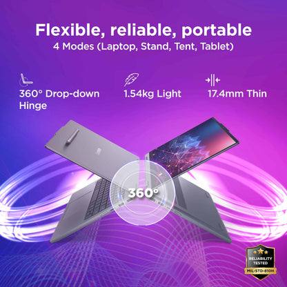 Lenovo IdeaPad 5 2-in-1 Convertible Laptop Intel Core Ultra 5 322 16GB RAM 512GB SSD 14" (35.5cm) WUXGA IPS Copilot+PC Windows 11 MS365 Basic+Office 2024 Pen 2 1Yr ADP Grey 1.54Kg 83UG000HIN