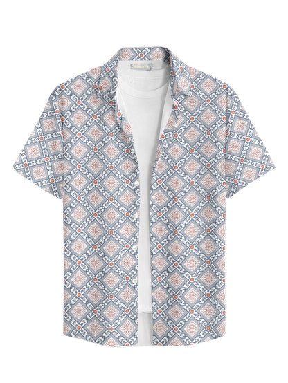 BULLMER Cotton Trendy Regular Fit Printed Causal Shirt for Men - Pack of 1 Blue4 Small