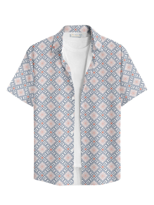 BULLMER Cotton Trendy Regular Fit Printed Causal Shirt for Men - Pack of 1 Blue4 Small
