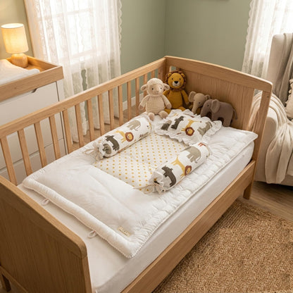 NWF Premium Cotton Baby Bedding Set, Unisex Animal Print, 26×40 Inches