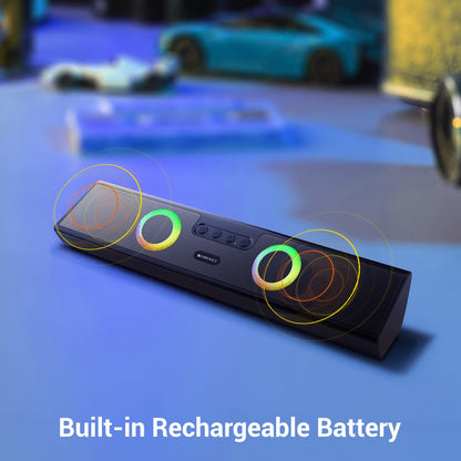 ZEBRONICS Astra 35, Portable Bluetooth Speaker, 16 Watts, Upto 8h Backup, Dual Drivers + Dual Passive Radiators, Call Function, Bluetooth v5.3 | USB | mSD| AUX, TWS, RGB LED