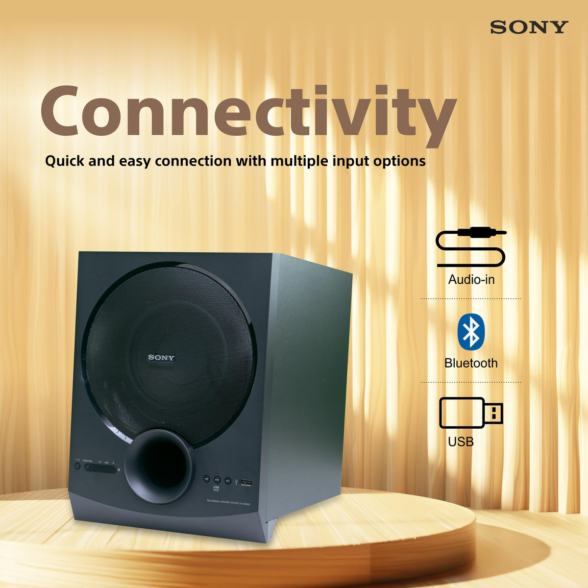 Sony SA-D40M2 All in One 4.1ch Home Theatre System with 100W Power Output and Powerful Subwoofer – Black (Model no.YY2090C)