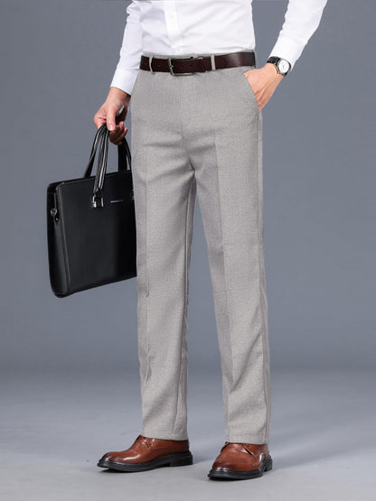 AVANOVA Men’s Light Grey Casual Pants – Stylish Regular Fit Trousers for Men, Comfortable Office & Casual Pant, Modern Formal Look (Trouser 270 Light Grey-30)