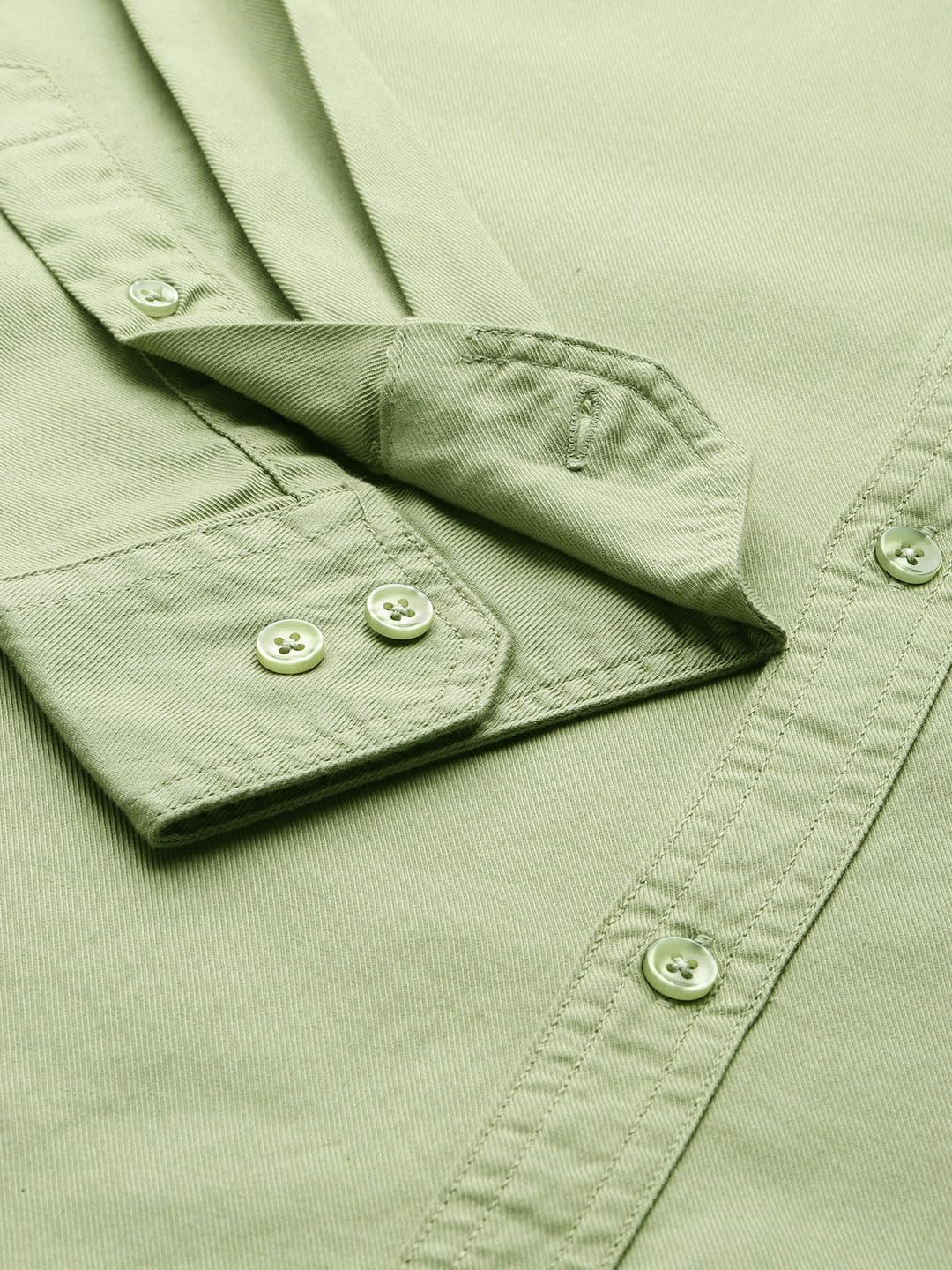 Thomas Scott Mens | Full Sleeve | Solid | Slim Fit | 100% Cotton | Button Down Collar | Shirts (CCSH013_Green_M)