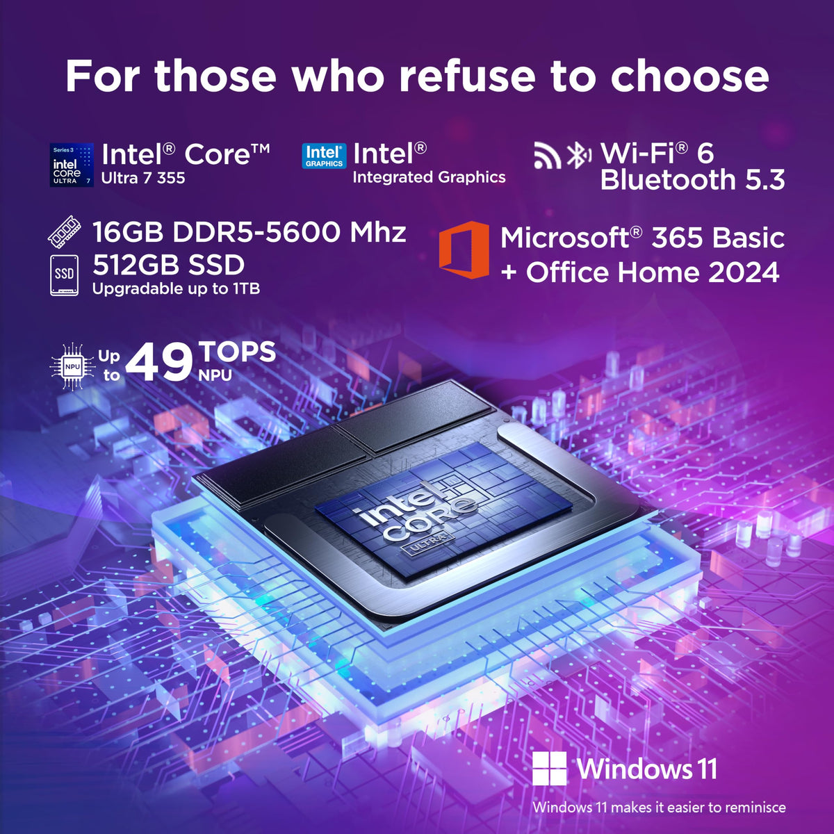 Lenovo IdeaPad Slim 3 Intel Core Ultra 7 355 Next-Gen AI PC (16GB RAM/512GB SSD/15.3" (38.86cm)/WUXGA IPS/Copilot+ PC/Windows 11/MSO 365 Basic+Office 2024/Backlit Keyboard/Grey/1.6Kg), 83UR009PIN