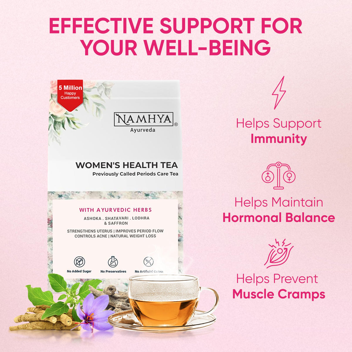 Namhya Women's Health Tea Plus | PCOS Support & Hormonal Balance |100gm Loose