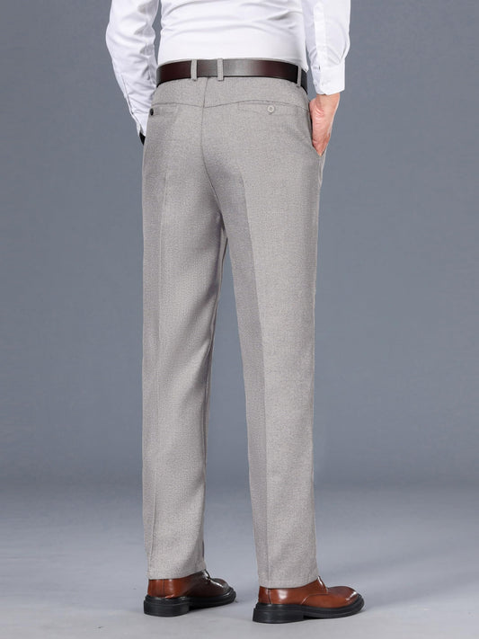 AVANOVA Men’s Light Grey Casual Pants – Stylish Regular Fit Trousers for Men, Comfortable Office & Casual Pant, Modern Formal Look (Trouser 270 Light Grey-30)