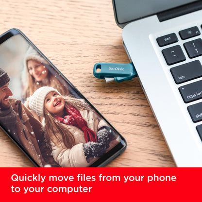SANDISK Ultra Dual Drive Go Type-C 128GB, OTG, Upto 400MB/s, Pendrive, Navagio Bay, 5Y Warranty (SDDDC3-128G-I46NPD)
