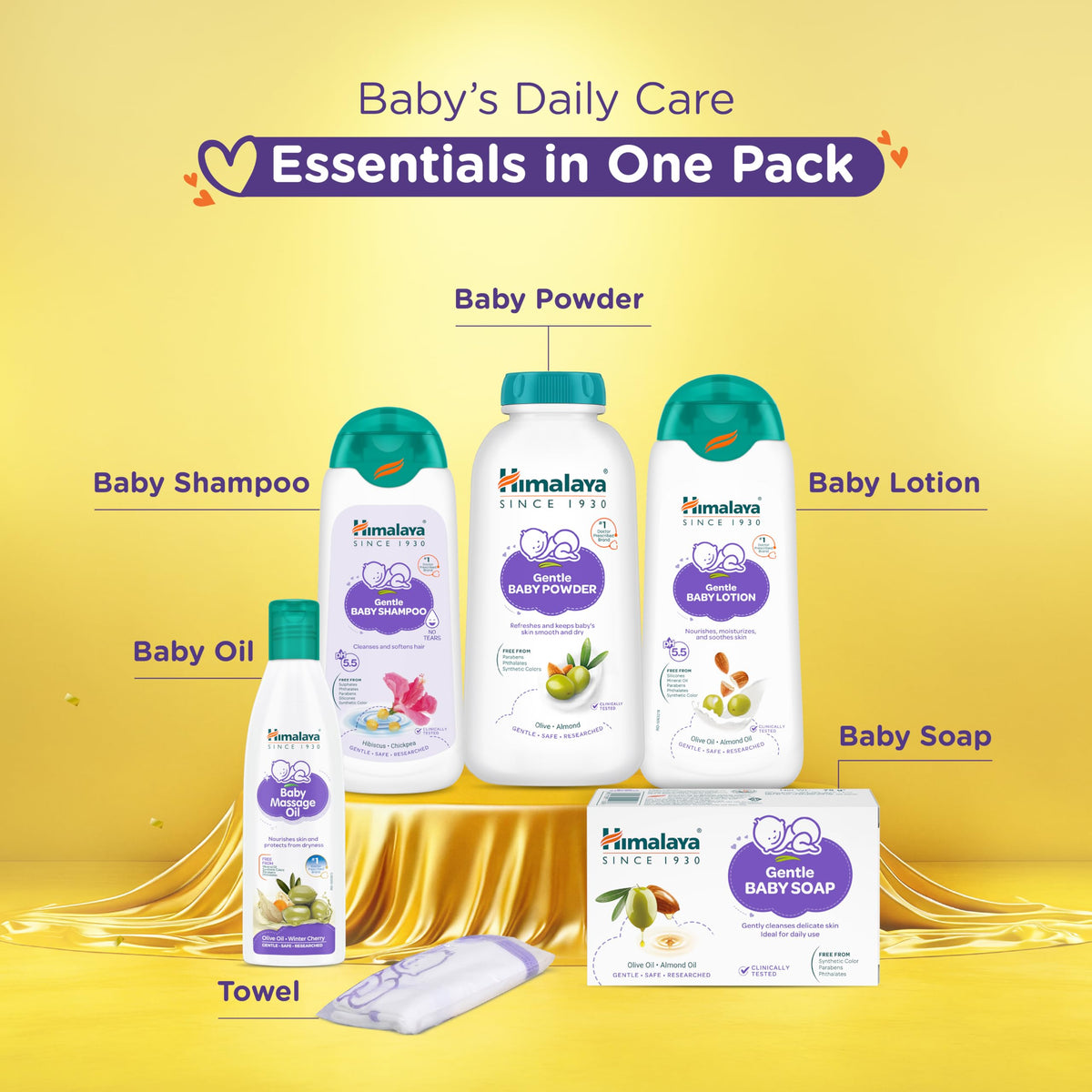 Himalaya Baby Golden Gift Pack | Chance to Win a Gold Voucher Worth ₹1 Lakh | No 1 Dr Recommended Brand | Complete Baby Care Kit |Safe for Newborns