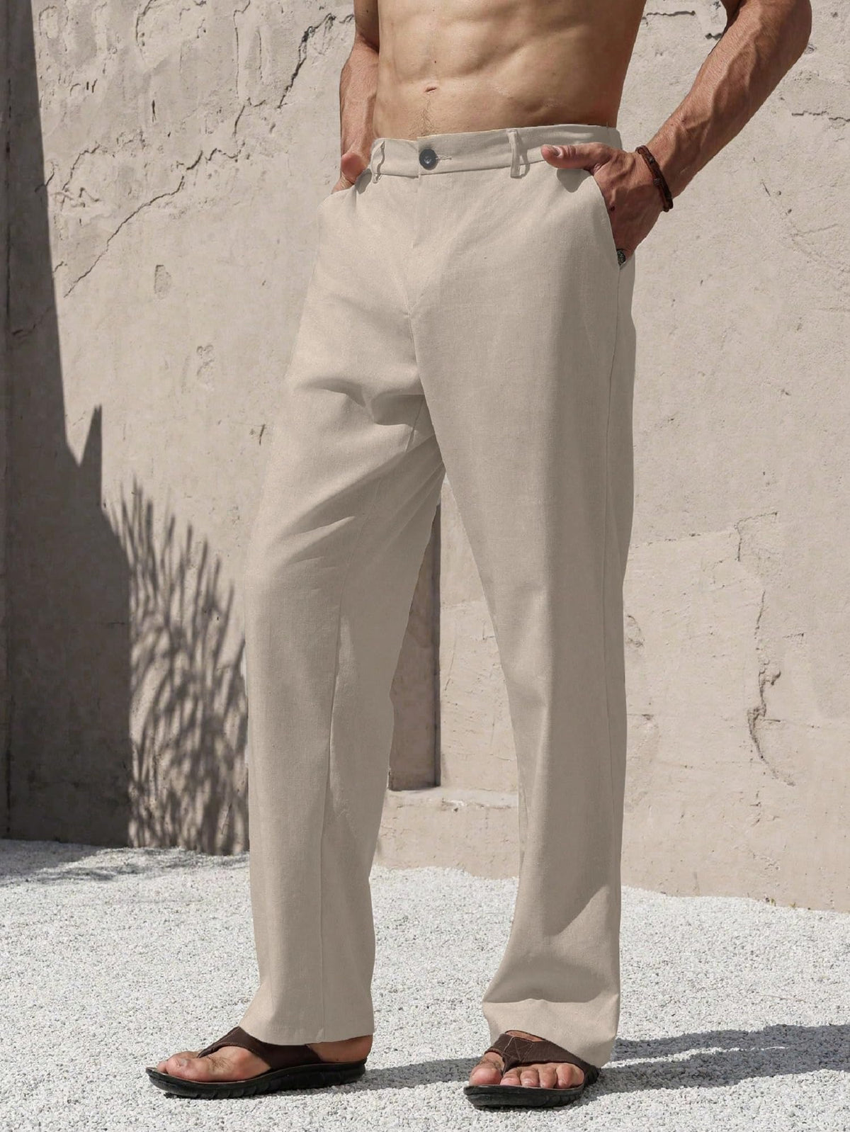 Lymio Trouser for Men | Regular Fit Casual Trouser (Trouser-38-Beige-M)