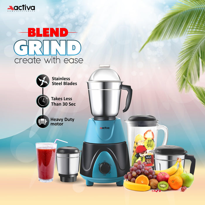ACTIVA Megamix 1000W Mixer Grinder with 4 Jars