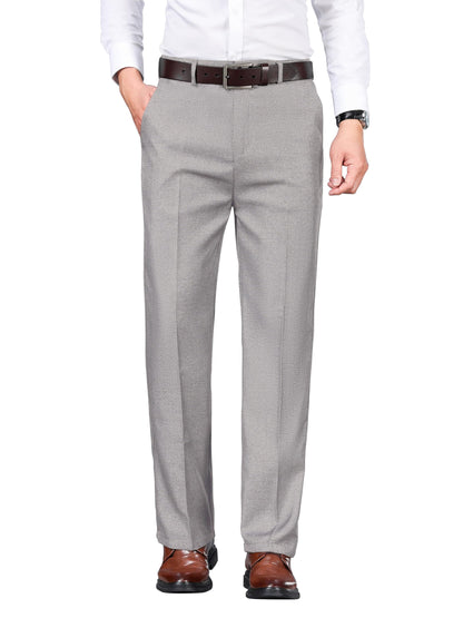 AVANOVA Men’s Light Grey Casual Pants – Stylish Regular Fit Trousers for Men, Comfortable Office & Casual Pant, Modern Formal Look (Trouser 270 Light Grey-30)