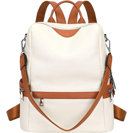 ProArch Leather Backpack for Women Elegant Backpack Purse Ladies Leather Shoulder Fitting Diwali Bhaidooj Gift for Sister, Mother Bhabhi (White