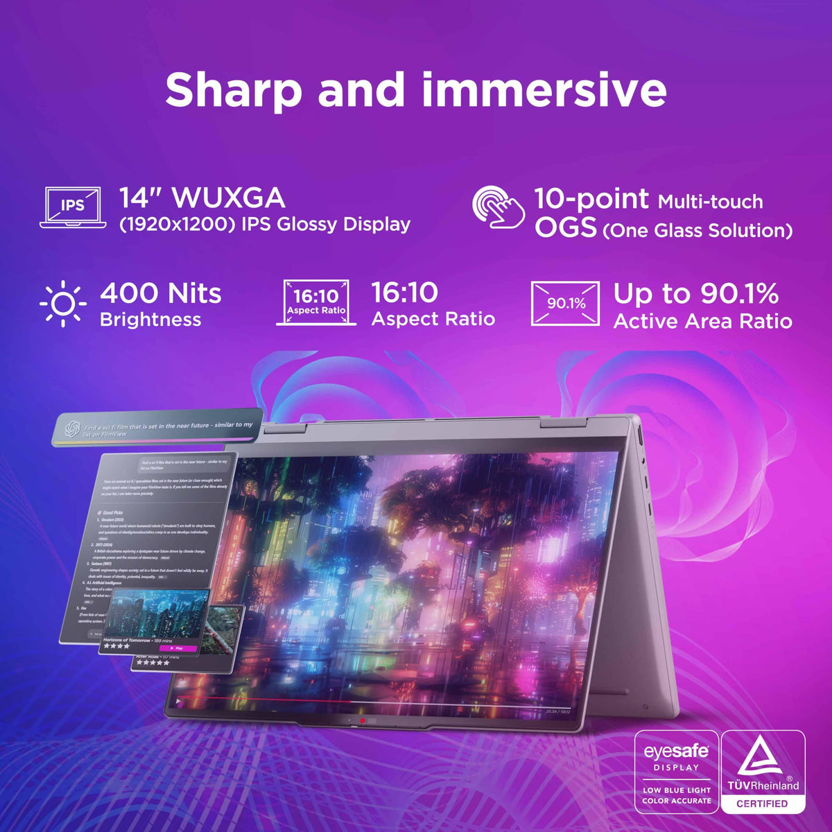 Lenovo IdeaPad 5 2-in-1 Convertible Laptop Intel Core Ultra 5 322 16GB RAM 512GB SSD 14" (35.5cm) WUXGA IPS Copilot+PC Windows 11 MS365 Basic+Office 2024 Pen 2 1Yr ADP Grey 1.54Kg 83UG000HIN