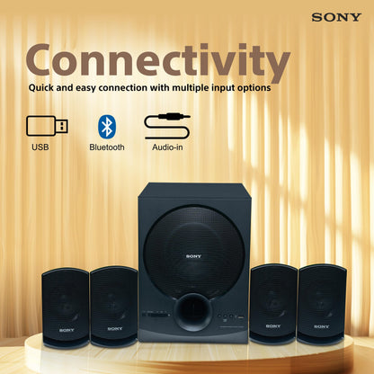 Sony SA-D40M2 All in One 4.1ch Home Theatre System with 100W Power Output and Powerful Subwoofer – Black (Model no.YY2090C)