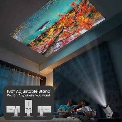E GATE Atom 3X Projector 4k Ultra HD Full HD 1080p Native Automatic Home Projector for Room | 300 ISO | Rotatable Design | Android Netflix Prime | ARC-HDMI USB WiFi-6 BT Screen Mirroring Egate