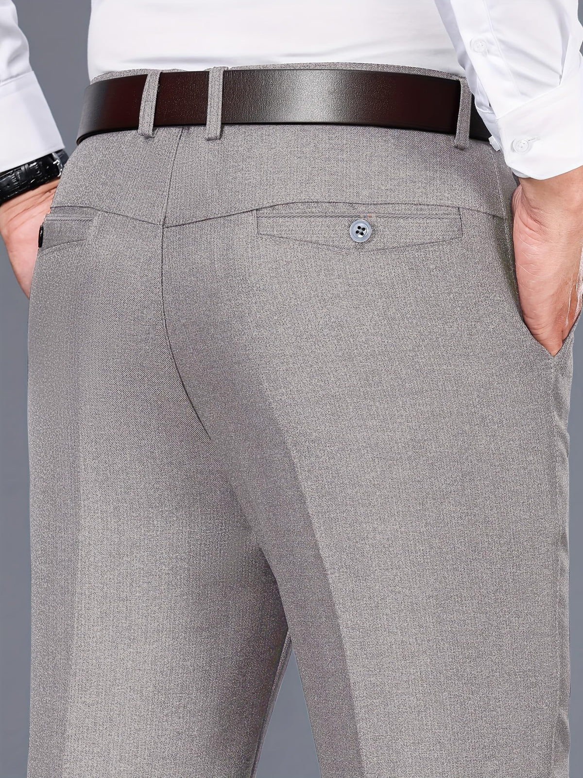 AVANOVA Men’s Light Grey Casual Pants – Stylish Regular Fit Trousers for Men, Comfortable Office & Casual Pant, Modern Formal Look (Trouser 270 Light Grey-30)